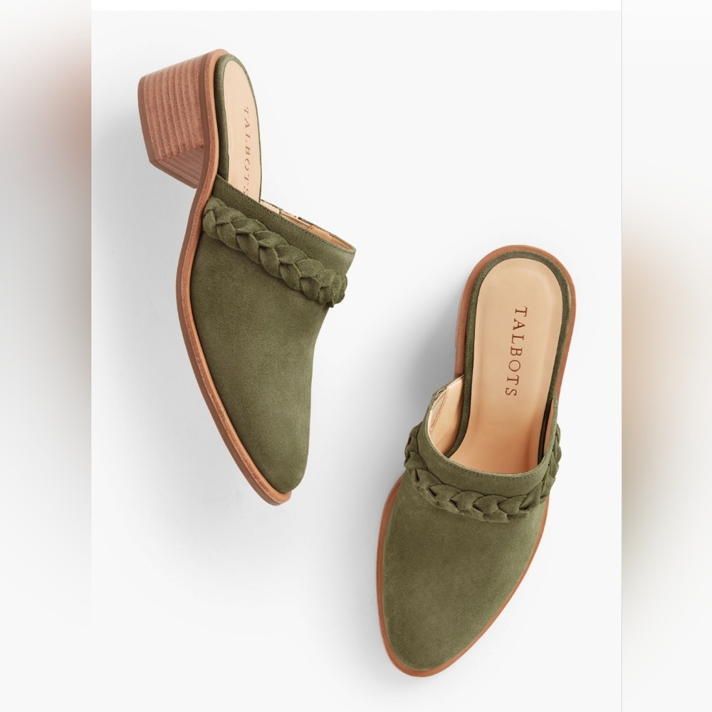 Maddie Braid Suede Mules Talbots